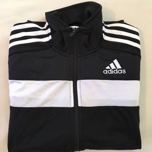 Men’s Adidas Black & White Stripe Athletic Jacket